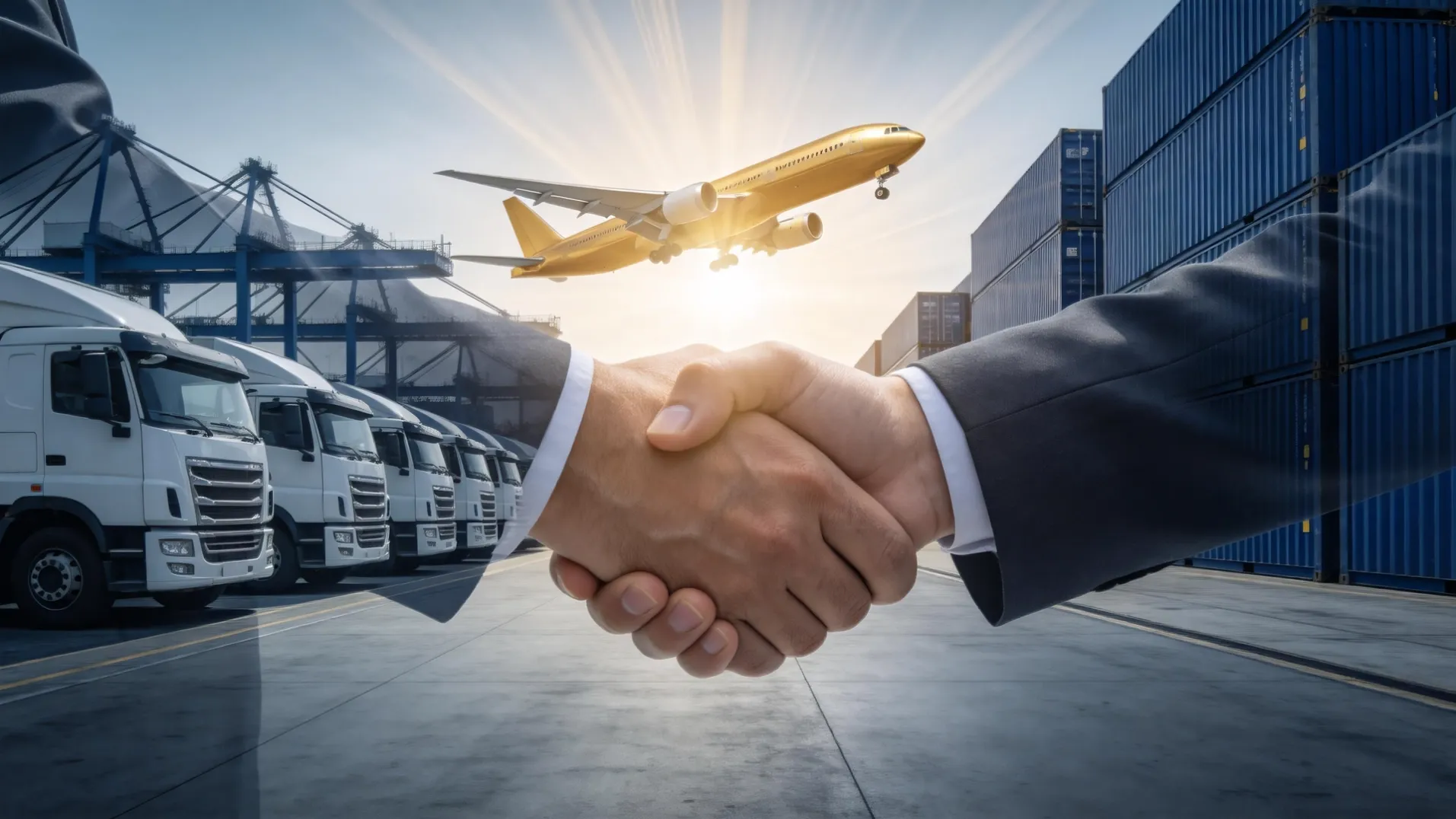Cargo ships, trucks and global trade